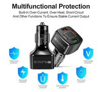 38W USB C Caricabatteria Auto Con 4 Porta Rapido Carica Adattatore Per E Cuffie