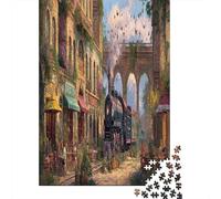 38x26cm/1000pcs Puzzle Impossibili Antica stazione ferroviaria europea Locomotiva a vapore d'epoca Decorazione Per La Casa. Rilassamento E Intelligence Per Adulti