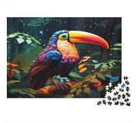 38x26cm/1000pcs Puzzle Impossibili Arte colorata della giungla Bird tucano Decorazione Per La Casa. Rilassamento E Intelligence Per Adulti