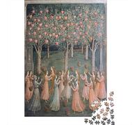 38x26cm/1000pcs Puzzle Impossibili Danza Girl in A Beautiful Giardino Pink Heart Stile Medievale Decorazione Per La Casa. Rilassamento E Intelligence Per Adulti