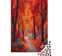 38x26cm/1000pcs Puzzle Impossibili Foglie autunnali rosso vivo ricoprono il terreno Decorazione Per La Casa. Rilassamento E Intelligence Per Adulti