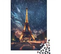 38x26cm/1000pcs Puzzle Impossibili Scie stellari sulla Torre Eiffel Vista notturna di Parigi Decorazione Per La Casa. Rilassamento E Intelligence Per Adulti