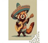 38x26cm/1000pcs Puzzle Impossibili Un Procione con Sombrero e Chitarra Decorazione Per La Casa. Rilassamento E Intelligence Per Adulti