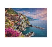 38x26cm/1000pcs Puzzle Per Adolescenti Puzzle Colorful Coastal Village Serenity Puzzle Per Adulti Giochi Rilassanti Che Migliorano La Memoria Regali Unici Per Compleanno E Natale 38x26cm/1000pcs