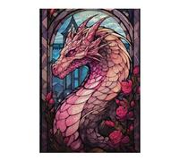 38x26cm/1000pcs Puzzle Per Adolescenti Puzzle Rose Valtaria Pink Dragon Puzzle Per Adulti Giochi Rilassanti Assemblaggio Di Modelli Interazione Genitore-figlio 38x26cm/1000pcs