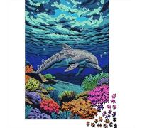 38x26cm/1000pcs Puzzle Per Adulti Dolphins, Barriera corallina Donna Uomo Tavola Di Legno Ad Incastro Di Precisione