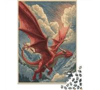 38x26cm/1000pcs Puzzle Per Adulti Drago che vola nel cielo Donna Uomo Tavola Di Legno Ad Incastro Di Precisione