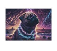 38x26cm/1000pcs Puzzle Per Adulti E Adolescenti Thundering Pug Coastal Majesty Puzzle Per Adulti Giochi Rilassanti Sfida Difficile Interazione Genitore-figlio 38x26cm/1000pcs