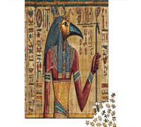 38x26cm/1000pcs Puzzle Per Adulti L'antico dio egizio Thoth con scettro e ankh Donna Uomo Tavola Di Legno Ad Incastro Di Precisione