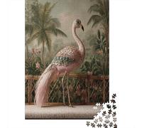 38x26cm/1000pcs Puzzle Per Adulti Un bird esotico appollaiato su un divano in rattan bianco Donna Uomo Tavola Di Legno Ad Incastro Di Precisione