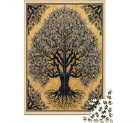 38x26cm/1000pcsAlbero della vita Jigsaw,Sfondo dorato Puzzle Fai Da Te Per Adulti E Folla Dai 14 Anni in Su