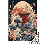 38x26cm/1000pcsArte dell'onda giapponese Jigsaw,Ukiyo-e tradizionale-e Style Puzzle Fai Da Te Per Adulti E Folla Dai 14 Anni in Su