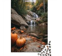 38x26cm/1000pcsAutunno nella valle di Maggie, zucca e cascate di Saco Jigsaw, Puzzle Fai Da Te Per Adulti E Folla Dai 14 Anni in Su