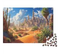 38x26cm/1000pcsCittà tra le dune, cactus Jigsaw, Puzzle Fai Da Te Per Adulti E Folla Dai 14 Anni in Su
