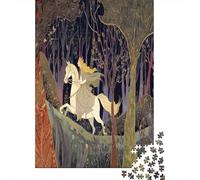 38x26cm/1000pcsIllustrazione medievale Jigsaw,Princess Riding A Cavallo in The Forest Puzzle Fai Da Te Per Adulti E Folla Dai 14 Anni in Su