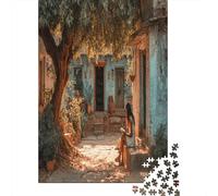 38x26cm/1000pcsLa ragazza legge nel cortile di una scuola rurale Jigsaw, Puzzle Fai Da Te Per Adulti E Folla Dai 14 Anni in Su