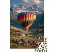 38x26cm/1000pcsMongolfiere su un piccolo villaggio Jigsaw, Puzzle Fai Da Te Per Adulti E Folla Dai 14 Anni in Su