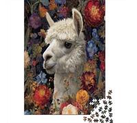 38x26cm/1000pcsPuzzle, Puzzle Per Adolescenti Adulti Ispirazione artistica con alpaca e fiori di campo
