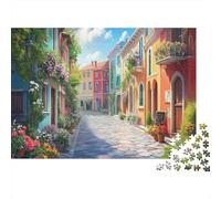 38x26cm/1000pcsPuzzle, Puzzle Per Adolescenti Adulti Strade europee, edifici colorati