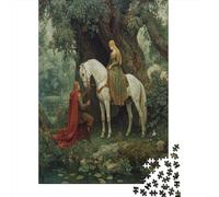 38x26cm/1000pcsThe Queen Is Dressed in Green And Rides A Bianco Horse Jigsaw, Puzzle Fai Da Te Per Adulti E Folla Dai 14 Anni in Su