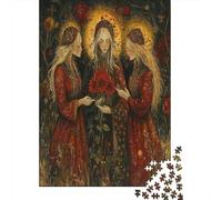 38x26cm/1000pcsTre bellissime madri Jigsaw,Red Girasoles Ready for The Holiday Puzzle Fai Da Te Per Adulti E Folla Dai 14 Anni in Su