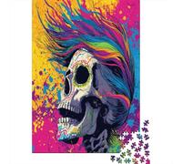38x26cm/1000pcsUn teschio dipinto con i colori dell'arcobaleno svolazza nel wind Jigsaw, Puzzle Fai Da Te Per Adulti E Folla Dai 14 Anni in Su