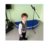 39,3/47,3" Palco per concerti per bambini, piccolo palco semicircolare portatile con bordatura per batteria/canto/eventi(39.3x19.7in/3.3x1.6ft)