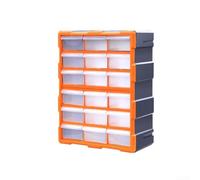 39 cassetti scatola di immagazzinaggio in plastica trasparente Hardware | 18 cassetti singoli, corpo in ABS trasparente, divisori regolabili, zona etichettatura, organizzazione officina
