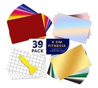 39 Fogli Permanenti in Vinile con retro adesivo, 35 Fogli in Vinile da 30,5 x 20,5 cm + 4 Trasferimenti, 26 Fogli di colori Assortiti per Cricut, per Decorazione casa, logo, lettere