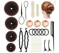 39 Pezzi Chignon a Ciambella Set, Creatore per Pane Ciambella, Chignon a Ciambella Magic Hair con Cuscinetti per Chignon e Accessori Per la Realizzazione di Chignon per Donne