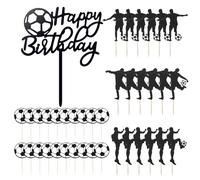 39 Pezzi Inserti per Torte A Tema Calcio Decorazioni per Torte Creative Forniture per Feste di Compleanno Inserti per Torte per Ragazzi