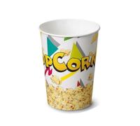 39 PZ Bicchiere per POPCORN in Cartoncino da 1.05 Litri 11.4x14.8 cm per cinema casa feste party compleanni ed eventi