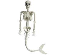 39 Scheletro di Halloween, scheletro sirena con articolazioni posabili spaventose decorazioni di Halloween appeso scheletro con una lunga coda per bomboniere di Halloween, scheletro, statue all'ape