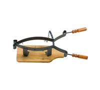 Mefra Porta prosciutto acciaio su base legno e cernier