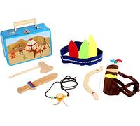 3922 Valigia bimbi «Set per indiani» small foot, con ascia, coltello, freccia, arco, copricapo e collana indiana, a partire da 3 anni