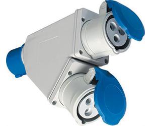 39284 Q.TA' 1 FME 73.105 ADATTATORE CEE 16A 2 PRESE 220V IP44