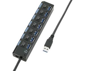 393539 7 Porte Hub USB Commutabile singolarmente, Con LED di stato, Con porta d