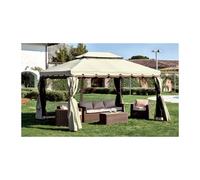 GAZEBO ALLUMINIO 3x4 SAHARA ADVENTURE CON TELI LATERALI E ZANZARIERA TOP PVC