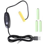 3a Virtual Battery Adapter USB Alimentatore di rete cavo di alimentazione per sostituire 2 pezzi fino a 4 batterie da 1 5 V LR03 3 A per ventola a LED