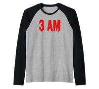 3AM Spettrale Horror Creepy Night Halloween Maglia con Maniche Raglan