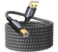 3BAO Cavo USB per stampante, 5 m, lungo USB 2.0 tipo A maschio a B maschio, cavo scanner in nylon intrecciato per stampante HP/Dell/Canon/Lexmark/Xerox/Brother/Samsung, ecc.