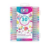 3C4G: 30 penne gel profumate - con 2 fogli adesivi colorati a tema snack, 30 diversi colori vivaci, scrittura e disegno, tre applausi per ragazze, dai 6 anni in su