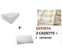 3CASSETTE SERVICE 60X40X10h BACINELLA CONTENITORE X PANETT PIZZA PANE+1COPERCHIO