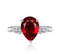 3ct per la goccia di acqua per pera a forma di lacrima zirconia cubica promessa impegno alone promessa anello di eternità per donne 925 bande da sposa in argento sterling moissanite anello regolabile