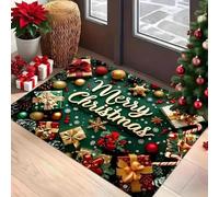 3D 1pc Pattern Regalo di Natale Merry Christmas Word Gift Doormat Home Door Doormat per portico, cucina, bagno, camera da letto e arredamento d'ingresso - 50x80cm