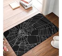 3D 1pcs Spider Web Pattern Bathroom Mat Flannel Carpet for Balcony Home Decor Polyester Fabric for Bathroom Decoration-60x90cm