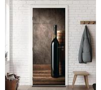 3D Adesivi per Porte Interne Vino Rosso Adesivo Porta Botte da Fattoria Carta Parati Autoadesiva Arte Sticker Camera Letto Soggiorno Decorazione Parete Poster Murale 90x210 cm m.1252