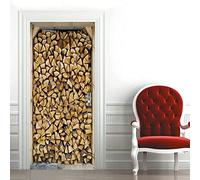 3D Adesivi Per Porte Murale Autoadesivo Legna Da Ardere Struttura In Legno Secco Decorazione Della Casa Adesivi Murali Soggiorno Camera Da Letto Adesivi Rimovibili Per Poster Artistici 80 X 200 Cm