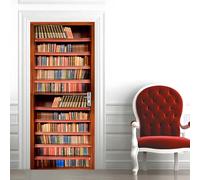 3D Adesivo per Porta 77x200 cm, Forme geometriche Carta da Parati Autoadesiva per Porte Interne, Libreria, Decorazione per Camera da Letto, Soggiorno, Casa