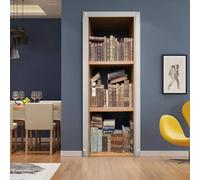 3D Adesivo per Porta 77x200 cm, Libreria Carta da Parati Autoadesiva per Porte Interne, Creativo, Decorazione per Camera da Letto, Soggiorno, Casa